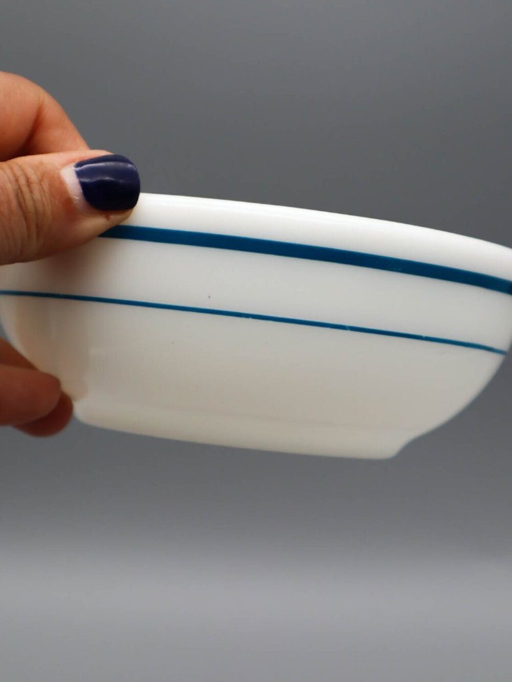 Vintage Pyrex Tableware by Corning Small Turquoise Striped Bowl 5 1/2" #705-4